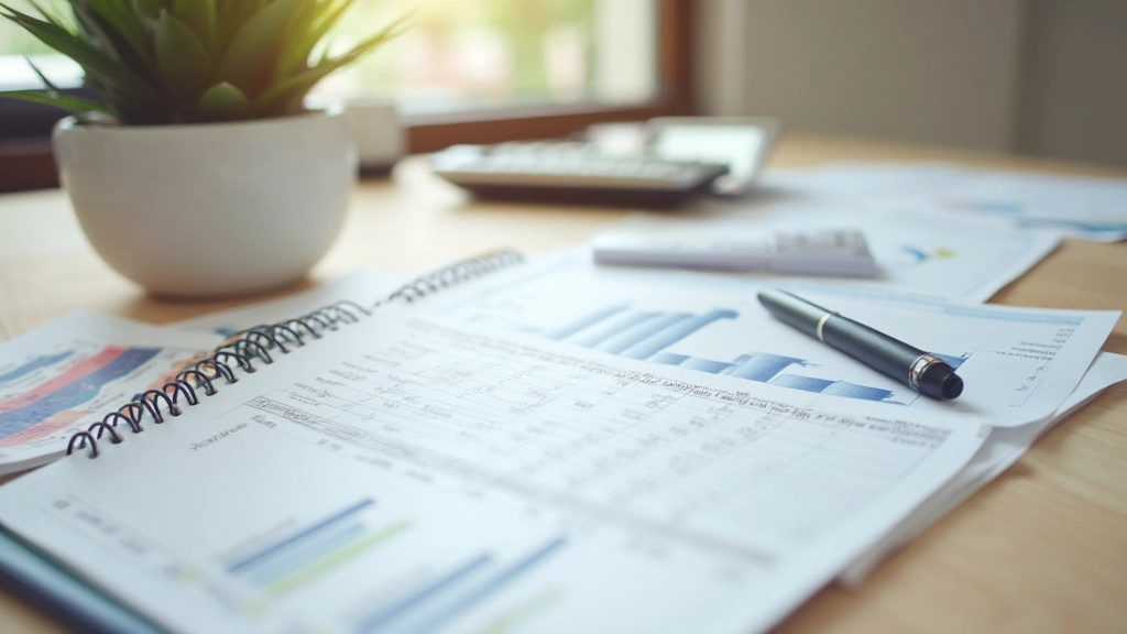 Georganiseerde huishoudboekhouding met notitieblok en pen